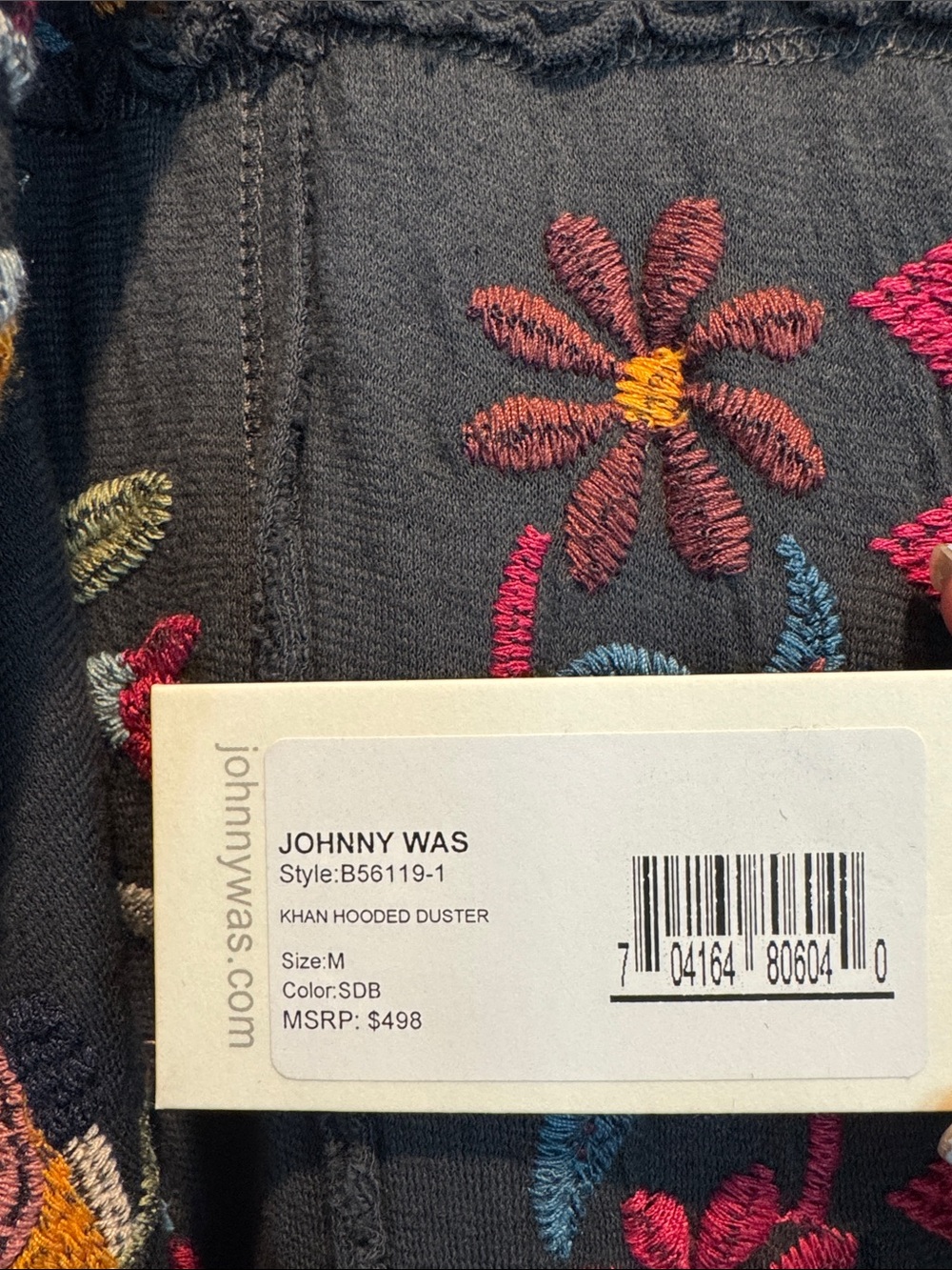 Johnny Was NWT Embroidered Boho Cardigan with Floral Details - Picture 3 of 5